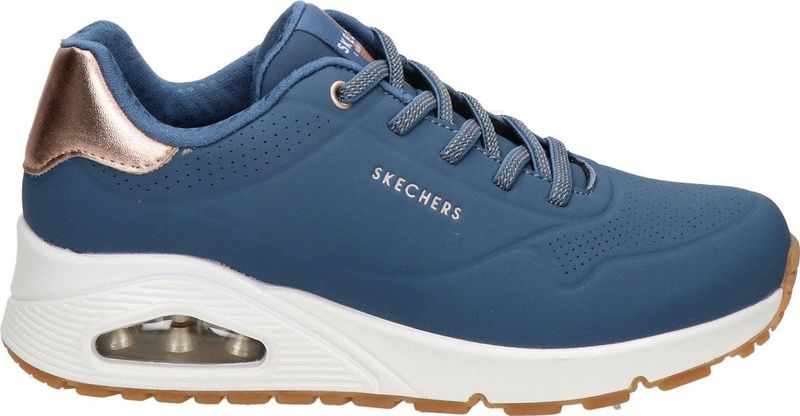 Skechers - Uno-Shimmer Away - Sneakers - Blauw - Imitatieleer