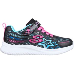 Skechers Jumpsters voor meisjes Wishful Star Sneaker, Zwart Roze, 28 EU