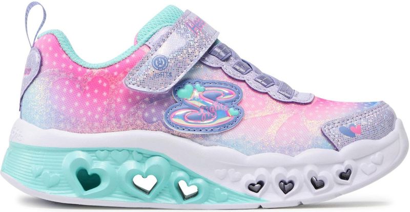 Skechers Flutter Heart Lights meisjes sneaker - Licht blauw - Maat 27