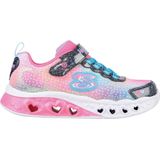 Skechers Flutter Heart Lights meisjes sneaker - Licht blauw - Maat 27