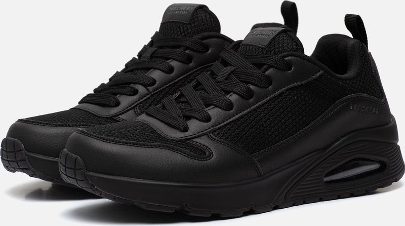 Skechers - Uno Fastime - Sneakers - Zwart - Imitatieleer, Textiel, Rubber