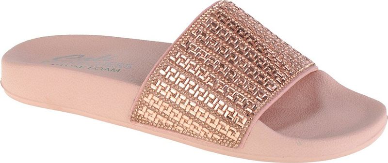 Skechers POP UPS NEW SPARK Pantolette, Sommerschuh, Schlappen mit funkelnder Bandage