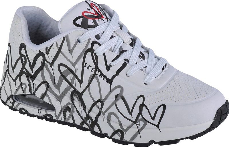 Skechers - UNO-SPREAD THE LOVE - Vrijetijdsschoen - Wit/Zwart - Graffiti-print