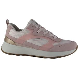 Skechers Sunny Street Spring Stroll Sneaker voor dames, Lt Roze Suede Mesh Tpu Trim, 41 EU