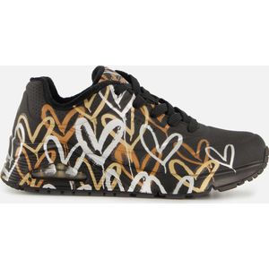 Skechers Uno Metallic Love Dames Sneakers Zwart