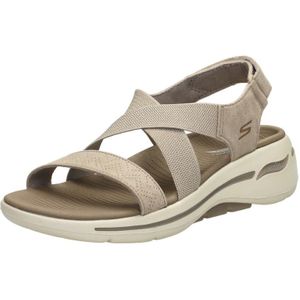 Skechers Go Walk Arch Fit Zandal Tre Dames Sandalen Taupe