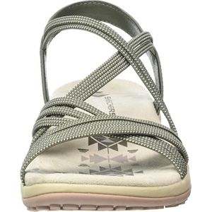 Skechers Dames Sandaal Reggae Slim Turn It Up | Kaki | Maat: 41