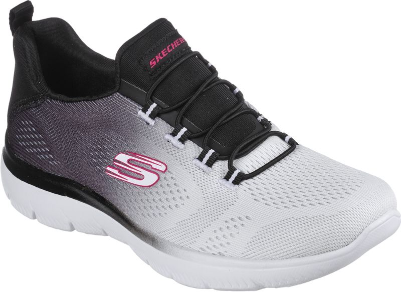 Skechers - 149536 BKW - Sportschoenen - Zwart-Wit - Mesh-afwerking