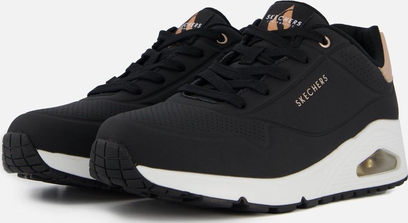 Skechers Uno Metallic Sneakers - Zwart - Synthetisch Materiaal