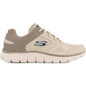 Skechers Track-Syntac Sneaker voor heren, Taupe Lederen Mesh Trim, 44 EU