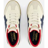Skechers Heren 237350 Blk Sneaker, Wit Leer Rood Blauw Trim, 46 EU
