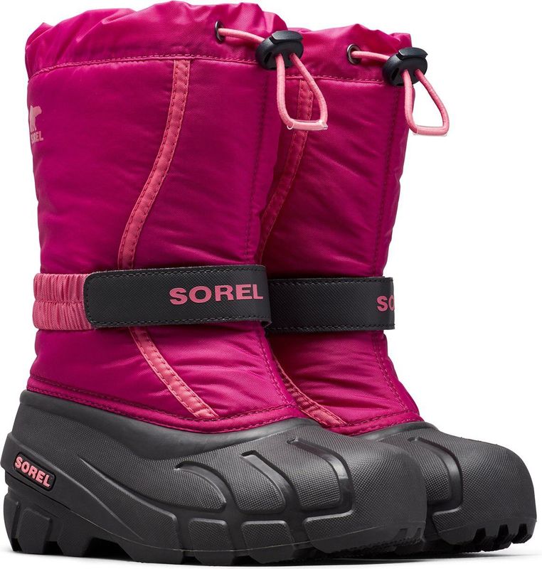 Sorel - Youth Flurry - Snowboots - Zwart - Synthetisch Textiel - Waterdicht