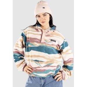 Columbia - Dames sweatshirts en fleeces - Helvetia II Printed Cropped Half Snap River Blue Rogue Valley voor Dames - Maat S - Beige