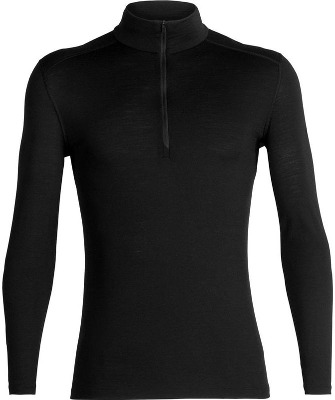 Icebreaker - Long Sleeve Half Zip - Kleding - Zwart - Merinowol