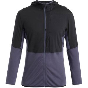 Icebreaker Merino 200 Realfleece Descender Sweatshirt Met Rits Zwart Man