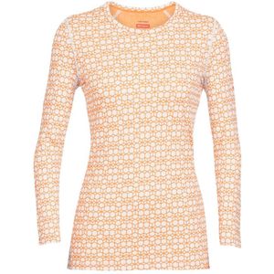 Icebreaker 250 Vertex LS Crewe Alpine Geo Dames Thermoshirt Snow Flash