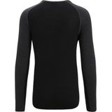 Icebreaker 125 ZoneKnit LS Crewe Heren Thermoshirt Jet Heather Black