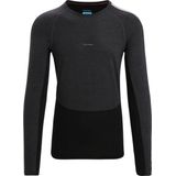 Icebreaker 125 ZoneKnit LS Crewe Heren Thermoshirt Jet Heather Black