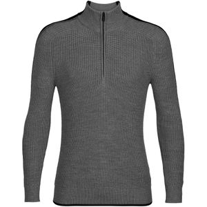 Icebreaker - Lodge LS Half Zip - Trui - Gritstone Heather/Black