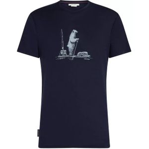 heren icebreaker merino 150 tech lite polar paddle bruin technisch t shirt met korte mouwen