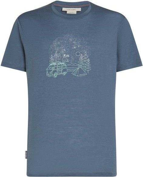 Icebreaker - Wandel- en bergsportkleding - M Merino 150 Tech Lite III SS Tee Van Camp Dawn voor Heren - Maat XL - Blauw