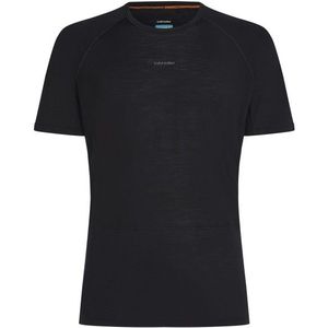 Icebreaker - Merino 125 ZoneKnit S/S Crewe - Ondergoed - Zwart - 60% Lyocell, 40% Wol