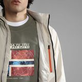 Napapijri - Silver Bomber Jacket - Beige - Synthetisch - Waterdicht