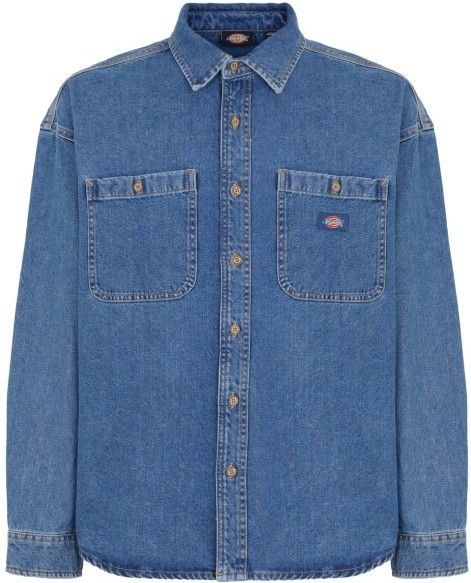 Dickies Heren Overhemd Denim Blauw