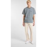 Lewistown - Geribbelde Kraag - Gestreept T-shirt met Kwartmouwen