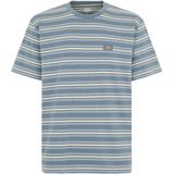 Lewistown - Geribbelde Kraag - Gestreept T-shirt met Kwartmouwen