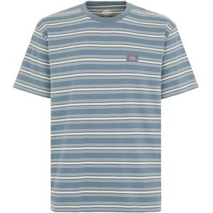 Lewistown - Geribbelde Kraag - Gestreept T-shirt met Kwartmouwen