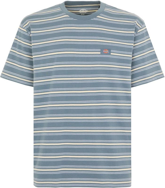 Lewistown - Geribbelde Kraag - Gestreept T-shirt met Kwartmouwen