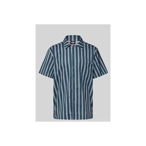 Dickies Overhemd Korte Mouw - Midden Blauw - Multi Stripe Werkshirt