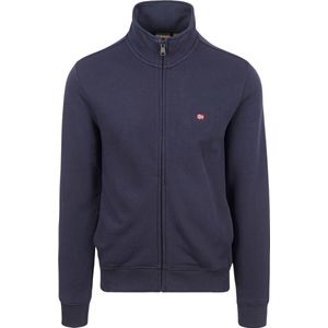 Napapijri Sweatshirt - Blauw - Katoen - Heren - Zip-Through