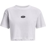 Under Armour Branded Logo Crop T-shirt Met Korte Mouwen Wit L Vrouw