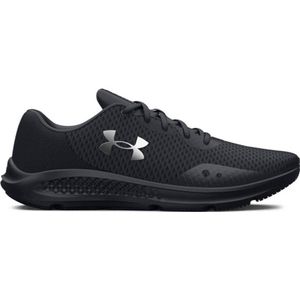 Under Armour UA W Charged Pursuit 3, Performance Sneakers dames, Black/Black/Metallic Silver, 40.5 EU