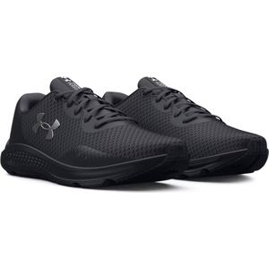 Under Armour UA W Charged Pursuit 3 Hardloopschoenen voor dames, Zwart Zwart Metallic Zilver