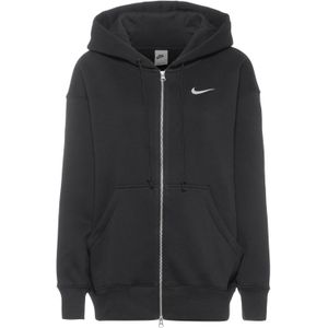 Nike Phoenix Fleece Oversized fleecehoodie met rits over de hele lengte voor dames - Zwart