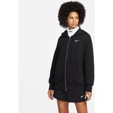 Nike Phoenix Fleece Oversized fleecehoodie met rits over de hele lengte voor dames - Zwart