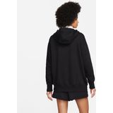 Nike Phoenix Fleece Oversized fleecehoodie met rits over de hele lengte voor dames - Zwart
