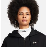Nike Phoenix Fleece Oversized fleecehoodie met rits over de hele lengte voor dames - Zwart