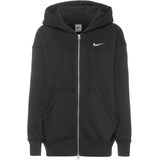 Nike Phoenix Fleece Oversized fleecehoodie met rits over de hele lengte voor dames - Zwart