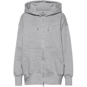 Nike, Dames, Sweatshirts & Hoodies, Grijs, Maat: M Fleece,