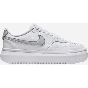 Nike Nike Court Vision High Leather Sneakers voor dames, White Mtlc Platinum Summit Wit, 40.5 EU
