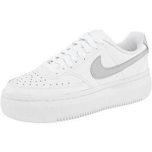 Nike Court Vision High Leather damessneakers, wit, Mtlc Platinum Summit White, 41 EU
