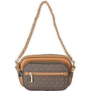 Michael Kors leren crossbody tas Jet Set 5-in-1 met logoprint cognac/bruin