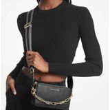 Michael Kors leren crossbody tas Jet Set Small zwart