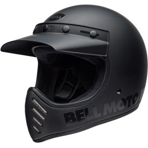 Bell Moto-3 Classic, kruishelm, Mat-Zwart/Zwart, XS