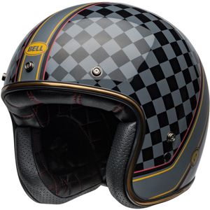 Bell Custom 500 Matte Gloss Black Gold Open Face Helmet L - Maat L - Helm