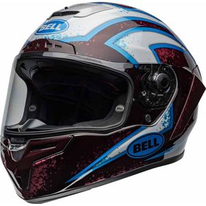 Bell Race Star DLX Flex Xenon, integraalhelm, Zwart/Wit/Lichtblauw/Rood, M
